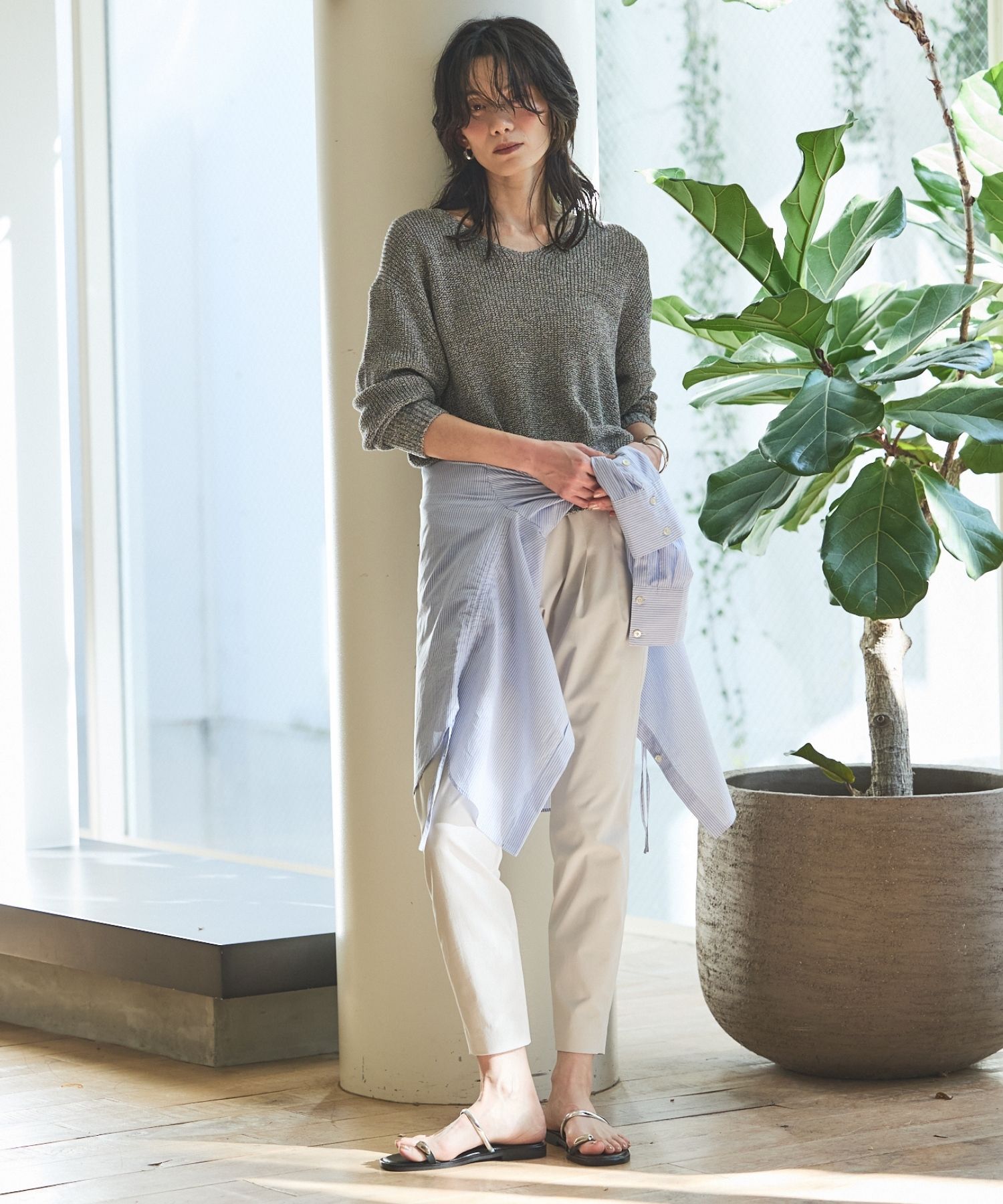 qualite「【愛され続ける名品パンツ！新色追加】2WAYストレッチタックパンツ」|その他|