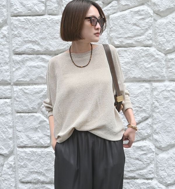qualite「【夏まで快適に着られる】camifineニットプルオーバー」|Tシャツ・カットソー|