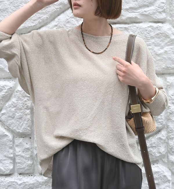 qualite「【夏まで快適に着られる】camifineニットプルオーバー」|Tシャツ・カットソー|