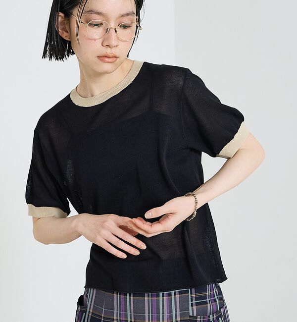 NOMINE「リンガー ニット Tシャツ」|Tシャツ・カットソー|