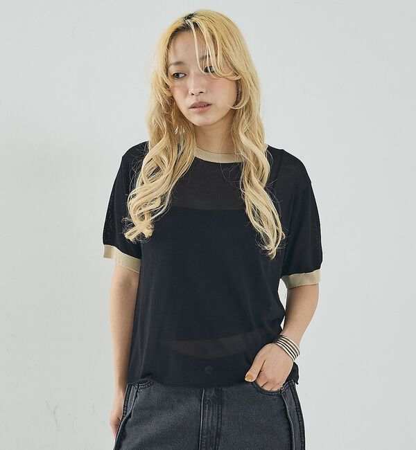 NOMINE「リンガー ニット Tシャツ」|Tシャツ・カットソー|