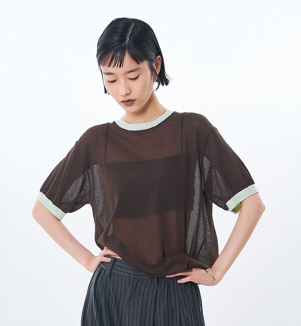 NOMINE「リンガー ニット Tシャツ」|Tシャツ・カットソー|