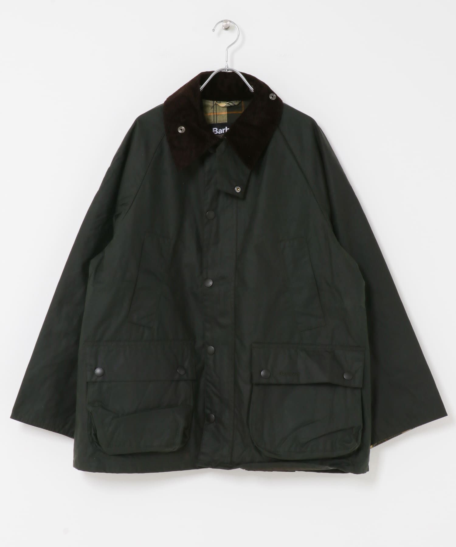 URBAN RESEARCH DOORS「Barbour　OS BEDALE WAX JACKET」|ノーカラーコート|カーキ