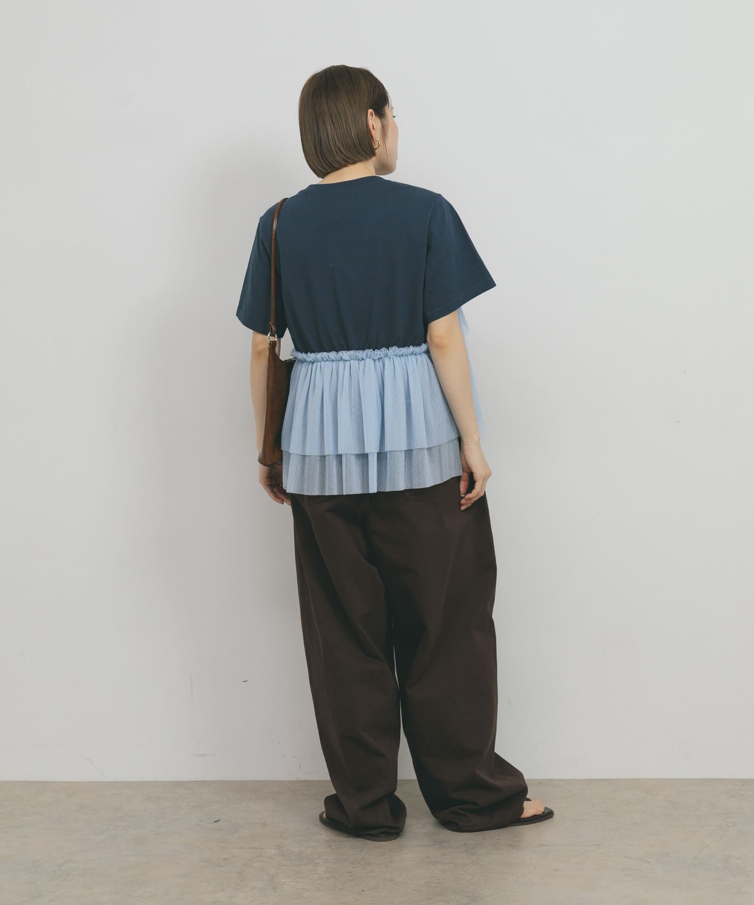 「アシメフリルドッキングTEE」|Tシャツ・カットソー|
