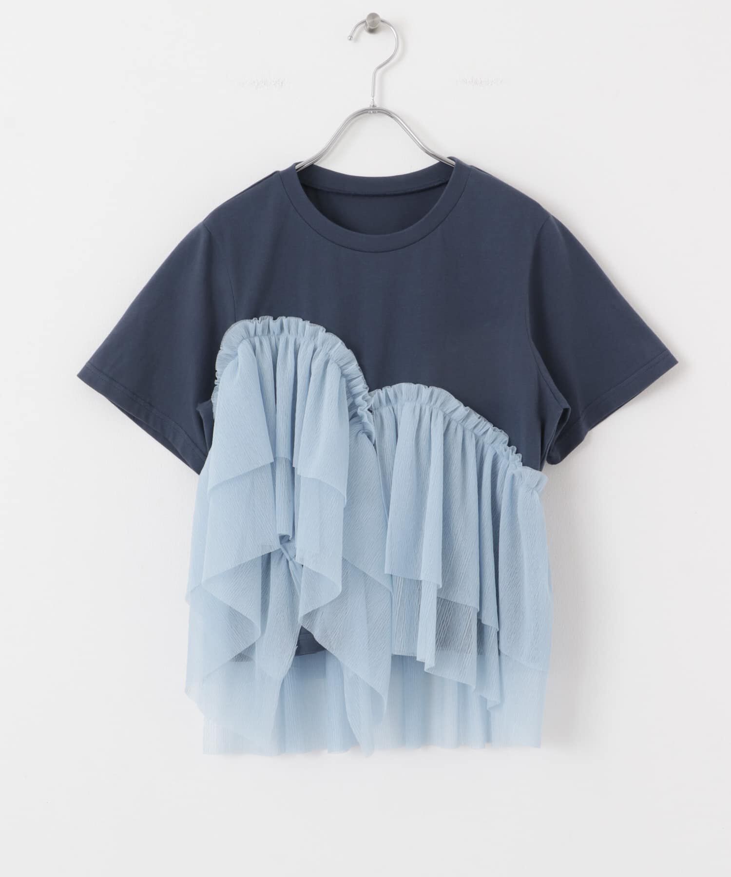  「アシメフリルドッキングTEE」|Tシャツ・カットソー|