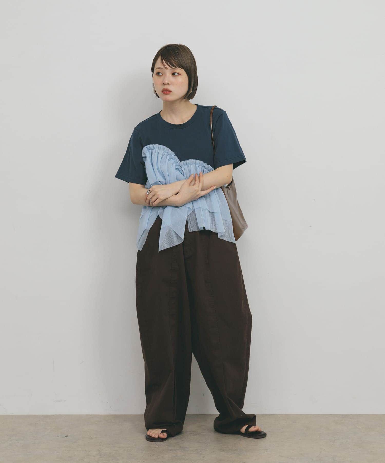  「アシメフリルドッキングTEE」|Tシャツ・カットソー|