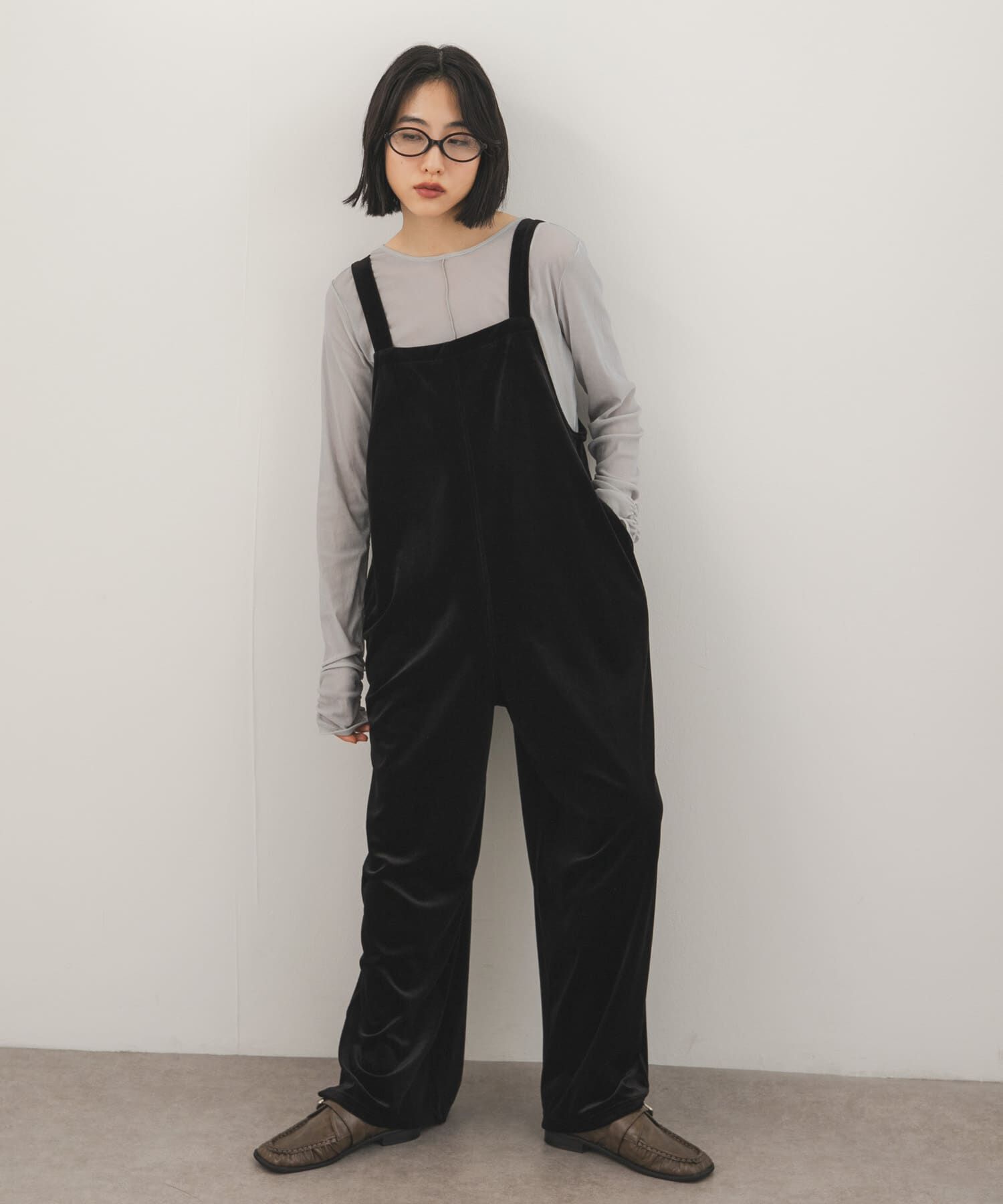  「ベロアサロペット」|オールインワン|