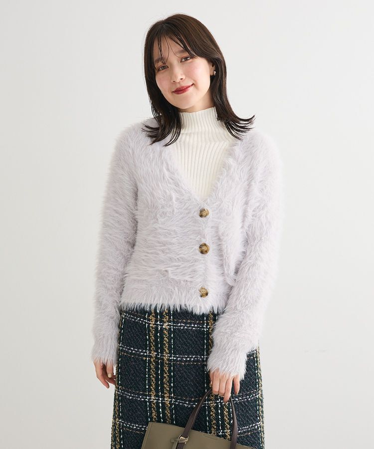 Green Parks「・Petit Fleur シャギーニットカーディガン」|カーディガン|Light Gray