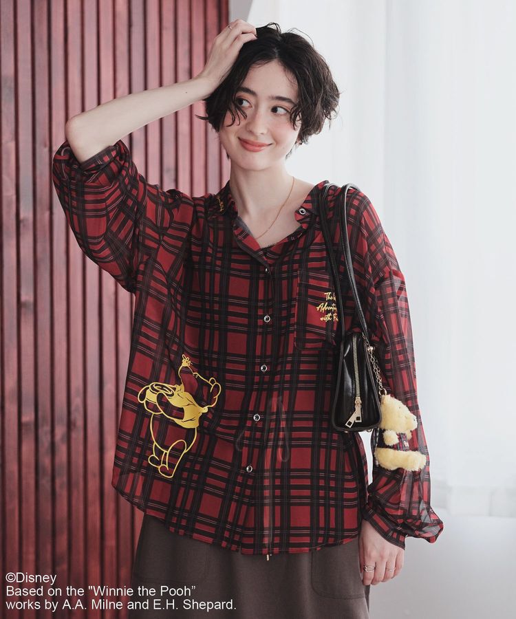 Green Parks「Winnie the Pooh/シアーチェックシャツ」|シャツ・ブラウス|
