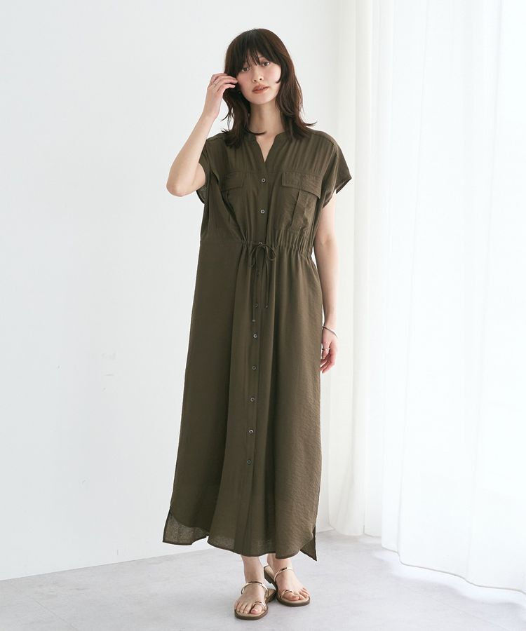 YECCA VECCA「ミリタリースキッパーシャツワンピース」|ワンピース|Khaki
