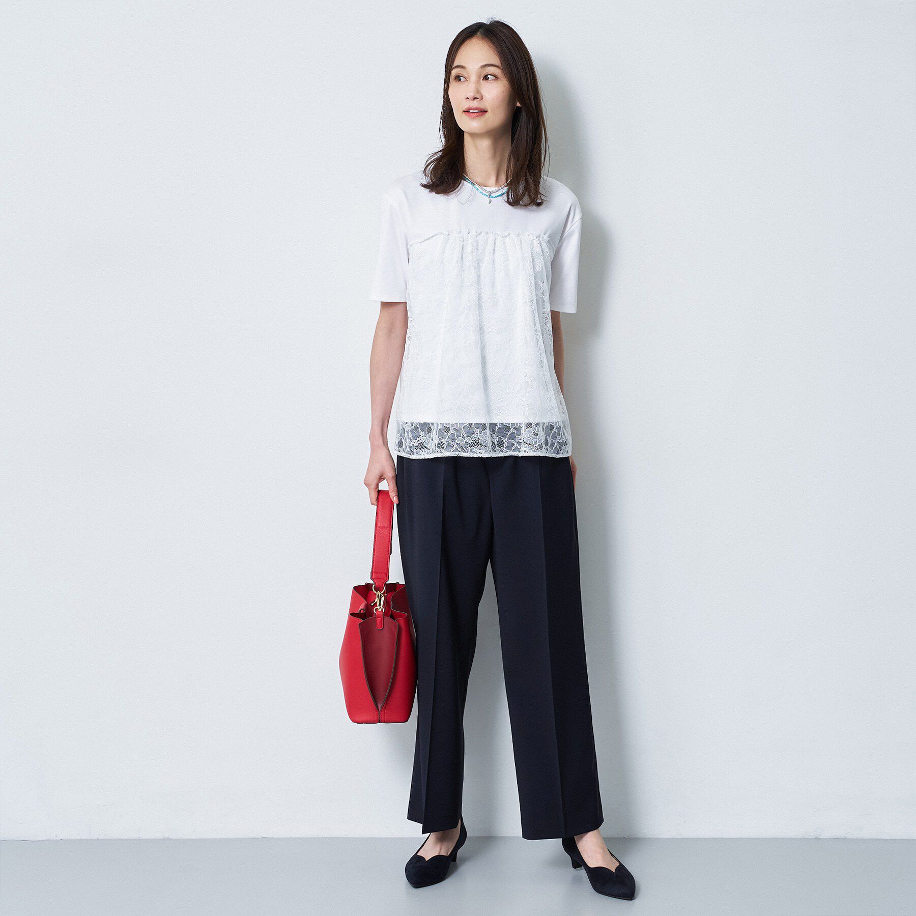 Reflect「【UVカット／接触冷感／手洗い可】ラッセルレースプルオーバー」|Tシャツ・カットソー|