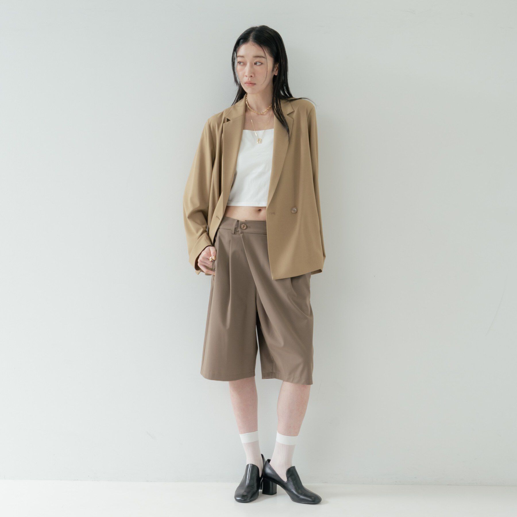 GALLEST「Comfy SET UP｜ダブルブレストイージージャケット【セットアップ対応／通勤／カセット服／接触」|テーラードジャケット|