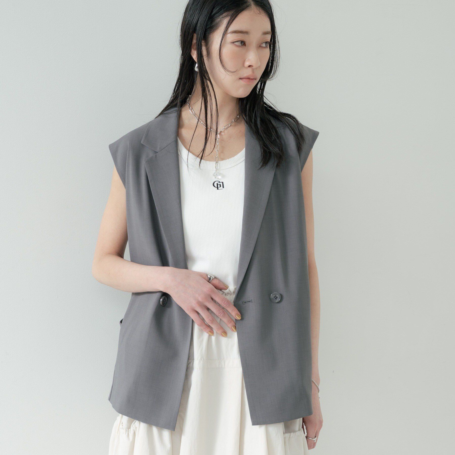 GALLEST「Comfy SET UP｜ベルテッドジレ【セットアップ対応／通勤／カセット服／接触冷感／UVカット】」|ベスト・ジレ|