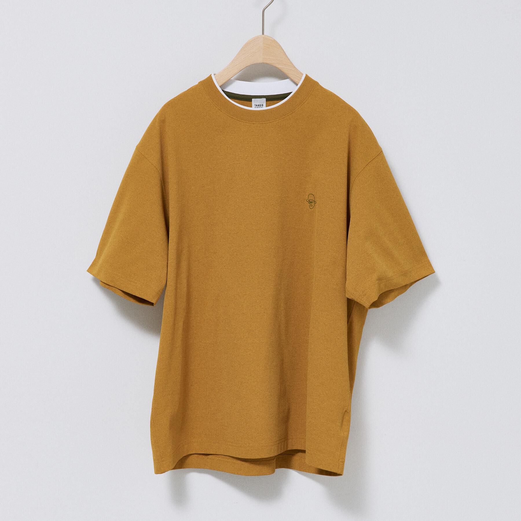 TAKEO KIKUCHI「【汗染み軽減/接触冷感】フェイクレイヤード ワンポイント刺繍Ｔシャツ」|Tシャツ・カットソー|