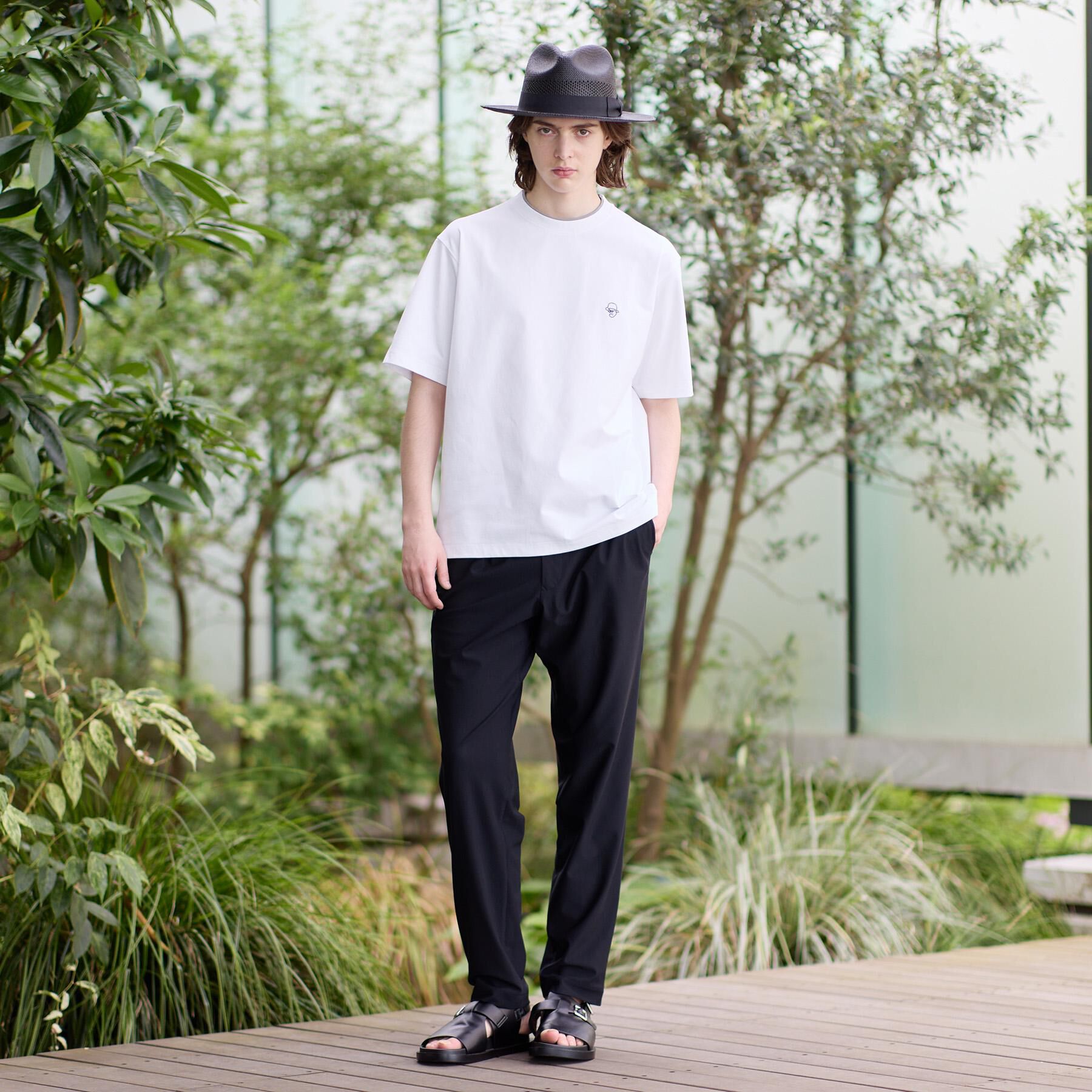 TAKEO KIKUCHI「【汗染み軽減/接触冷感】フェイクレイヤード ワンポイント刺繍Ｔシャツ」|Tシャツ・カットソー|