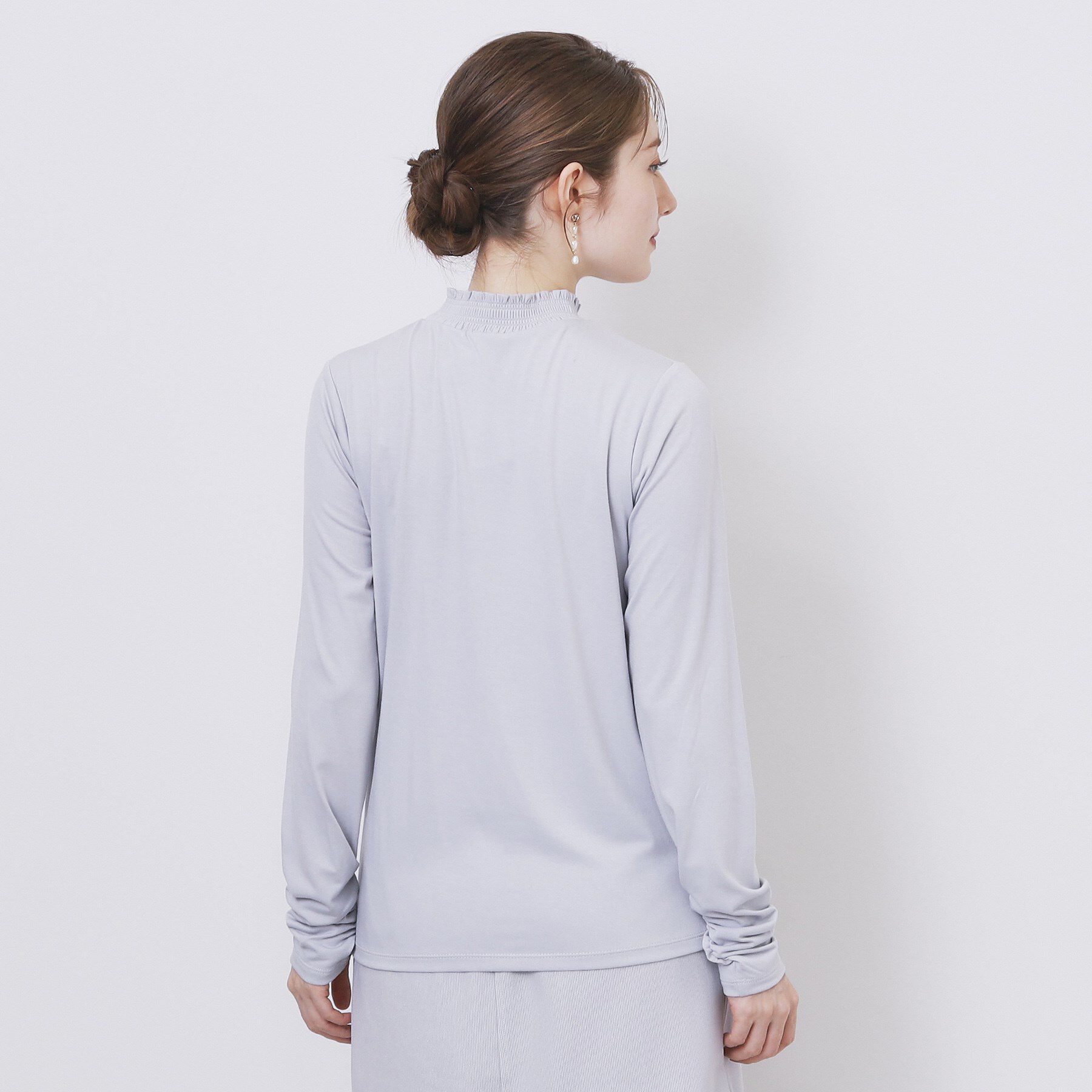 index「シャーリングデザイントップス【洗濯機OK／吸湿発熱】」|Tシャツ・カットソー|