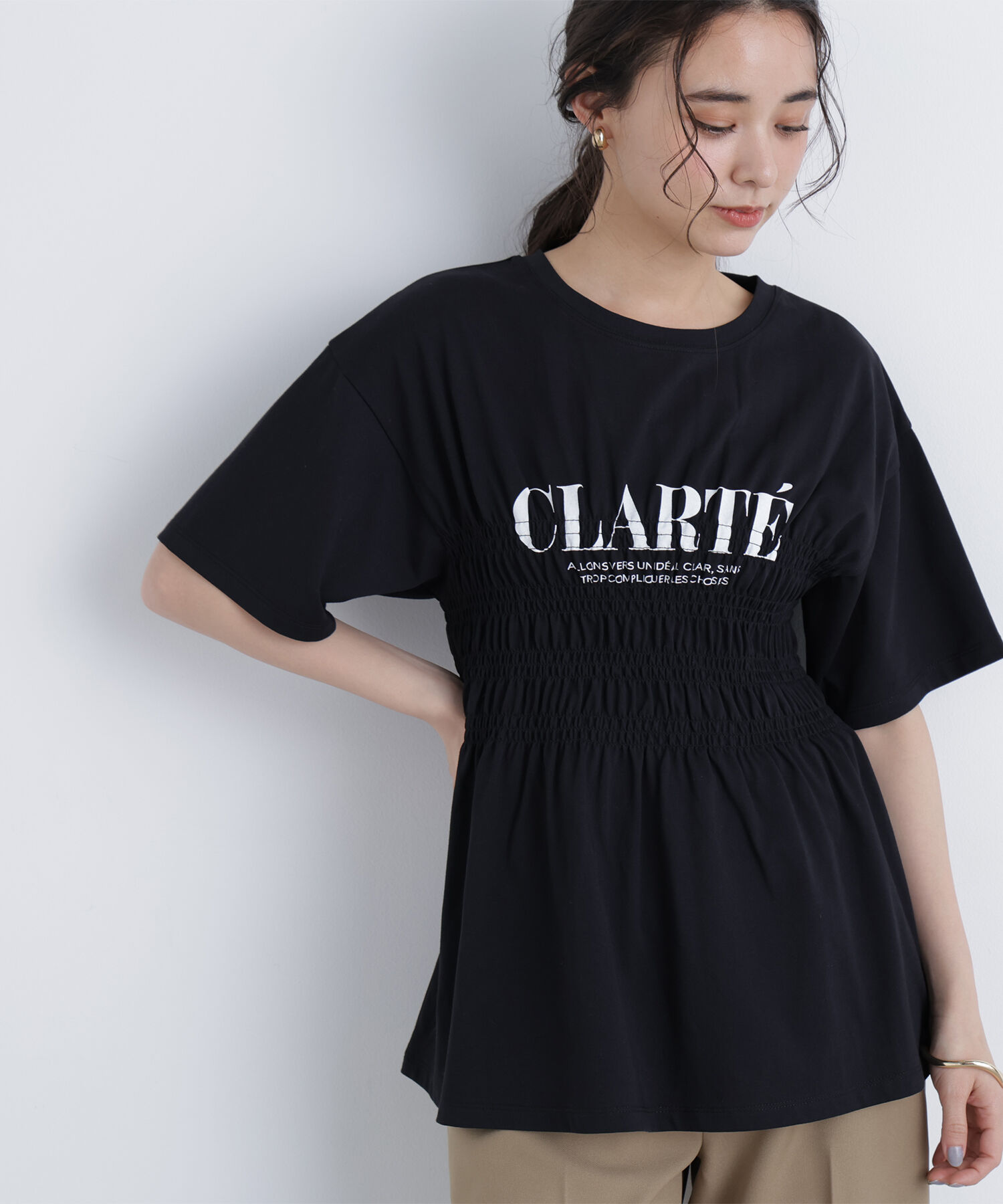  「〈N.〉シャーリングペプラムカットソー」|Tシャツ・カットソー|