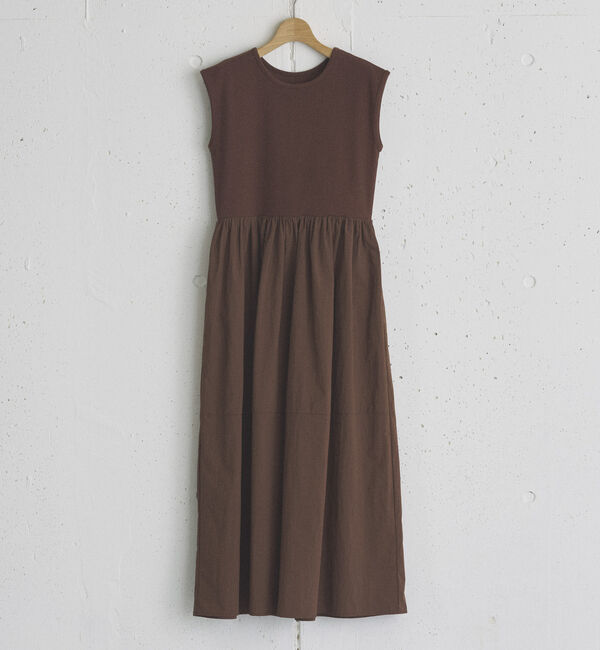 Doux archives「リブタフタコンビワンピース」|ワンピース|BROWN