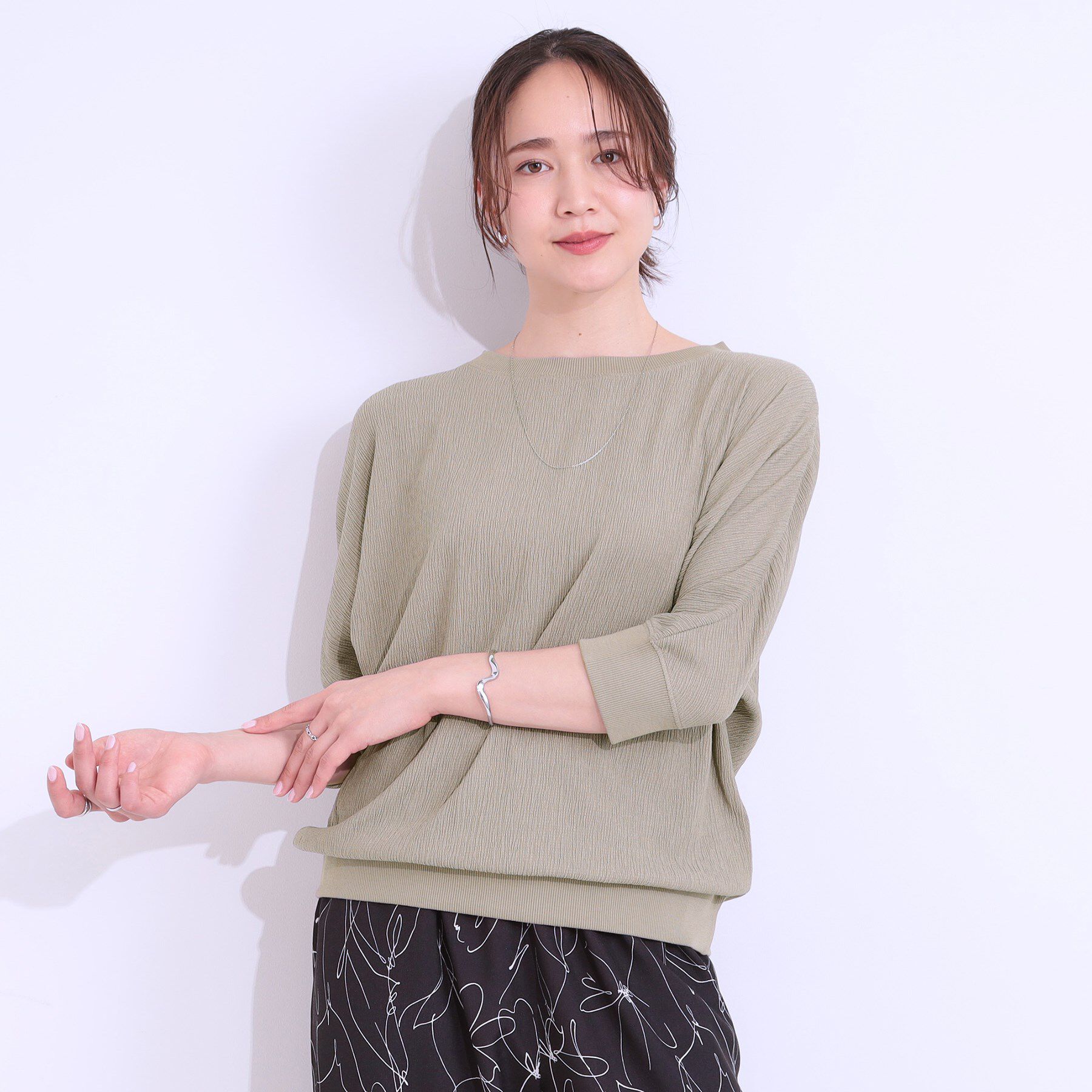 SHOO･LA･RUE「ゆるシルエットが心地よい リブドルマントップス」|Tシャツ・カットソー|