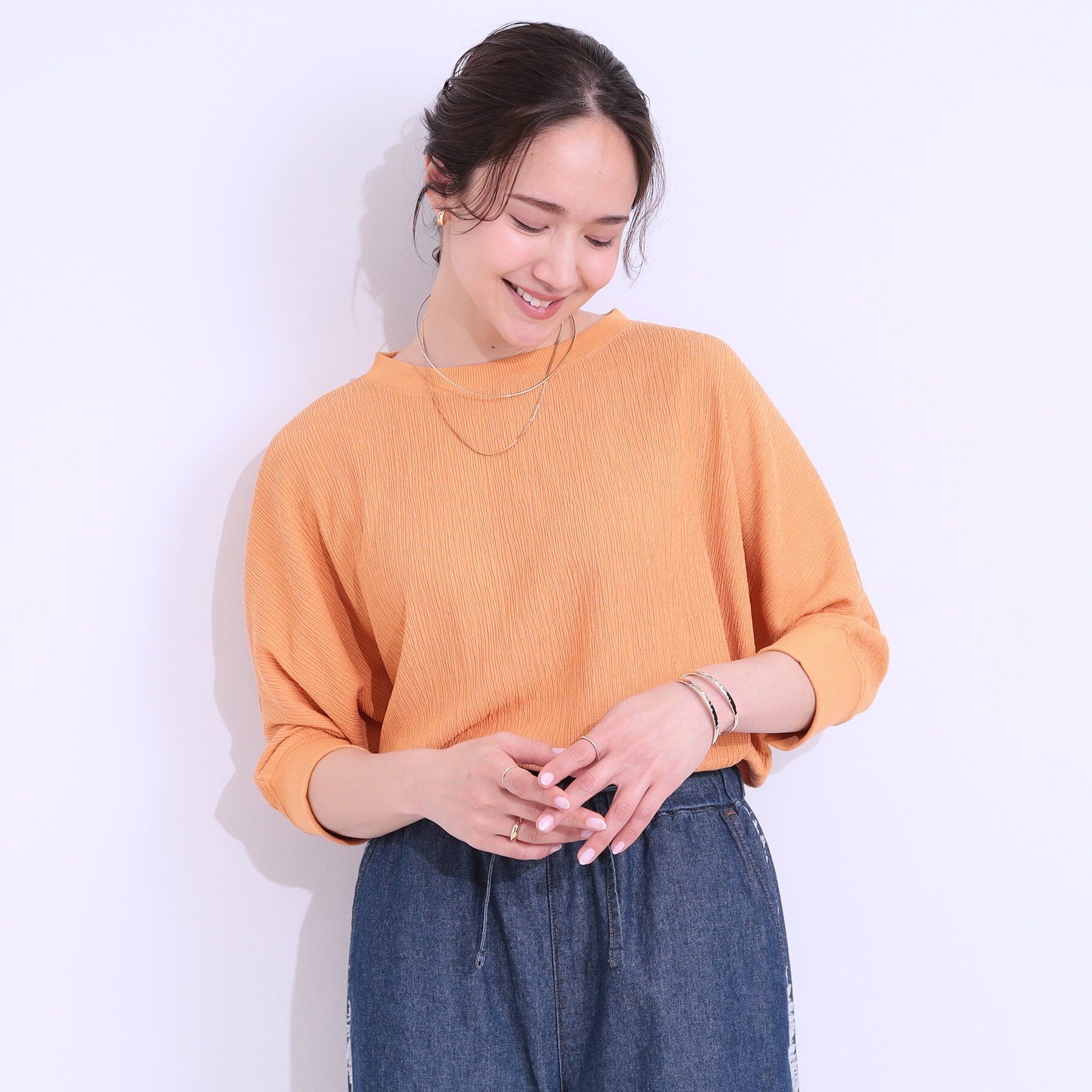 SHOO･LA･RUE「ゆるシルエットが心地よい リブドルマントップス」|Tシャツ・カットソー|