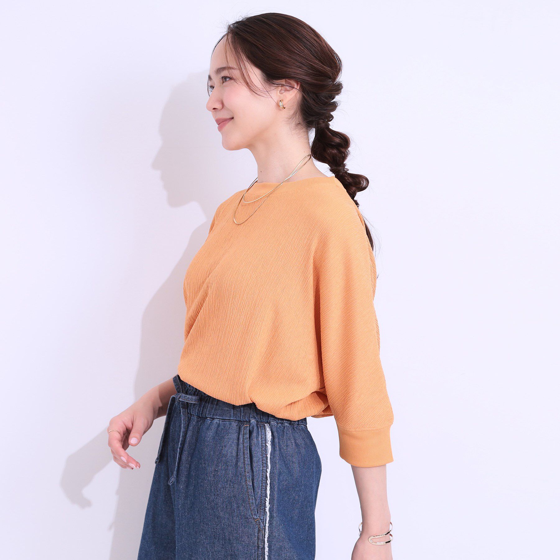SHOO･LA･RUE「ゆるシルエットが心地よい リブドルマントップス」|Tシャツ・カットソー|