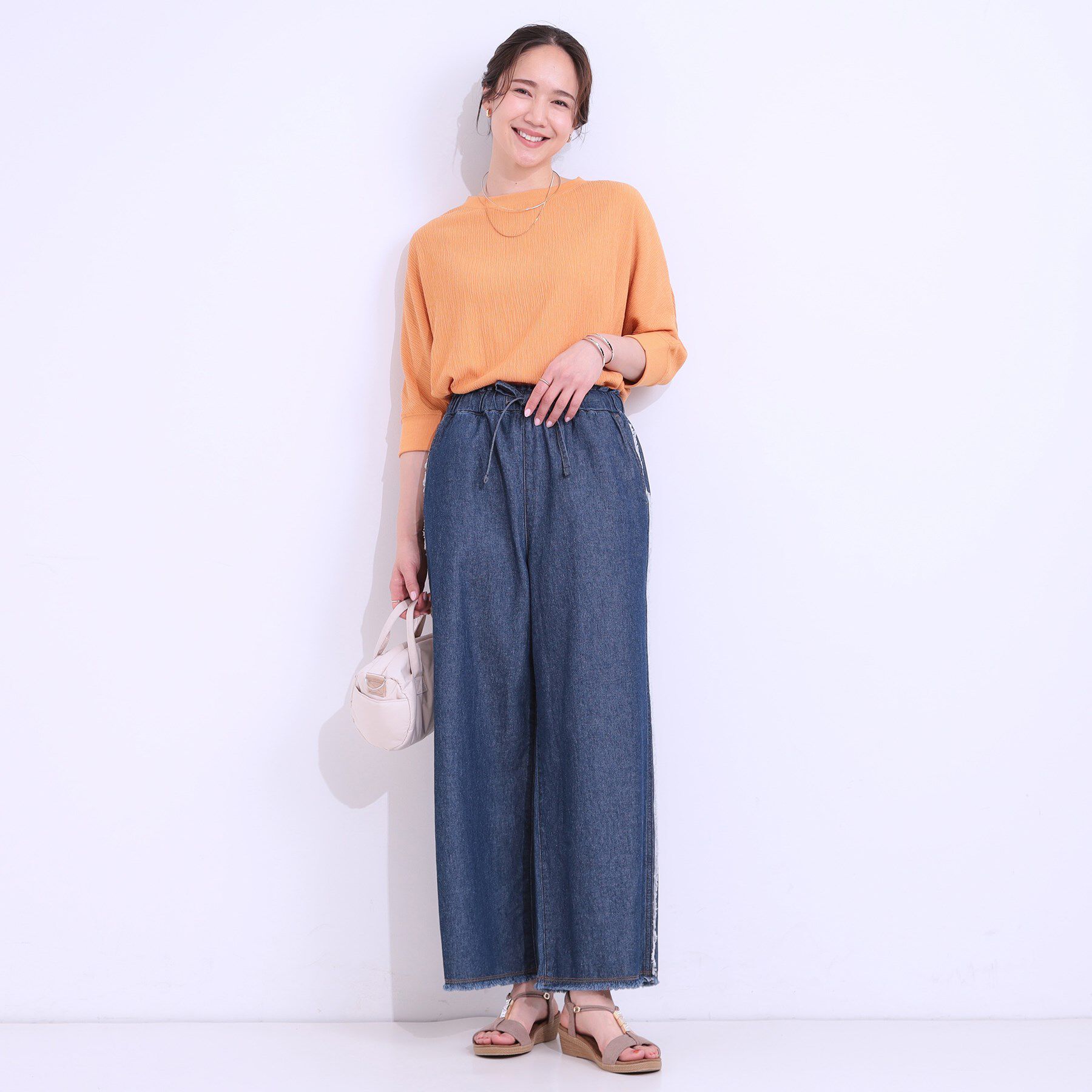 SHOO･LA･RUE「ゆるシルエットが心地よい リブドルマントップス」|Tシャツ・カットソー|