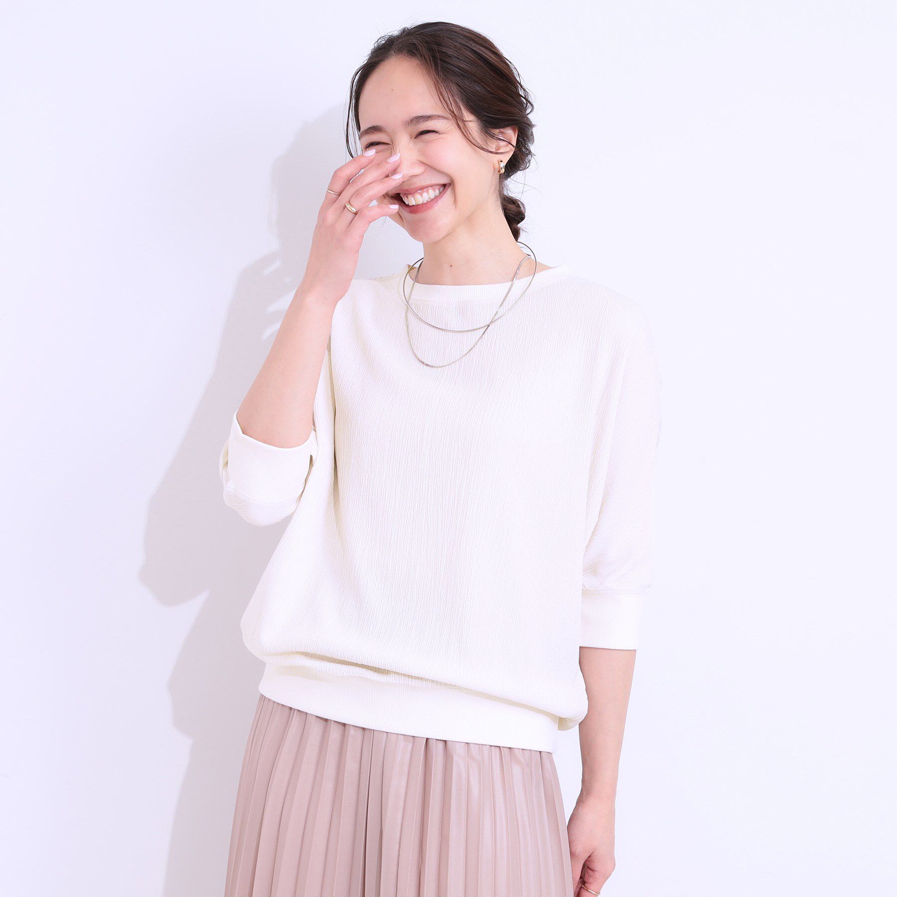 SHOO･LA･RUE「ゆるシルエットが心地よい リブドルマントップス」|Tシャツ・カットソー|