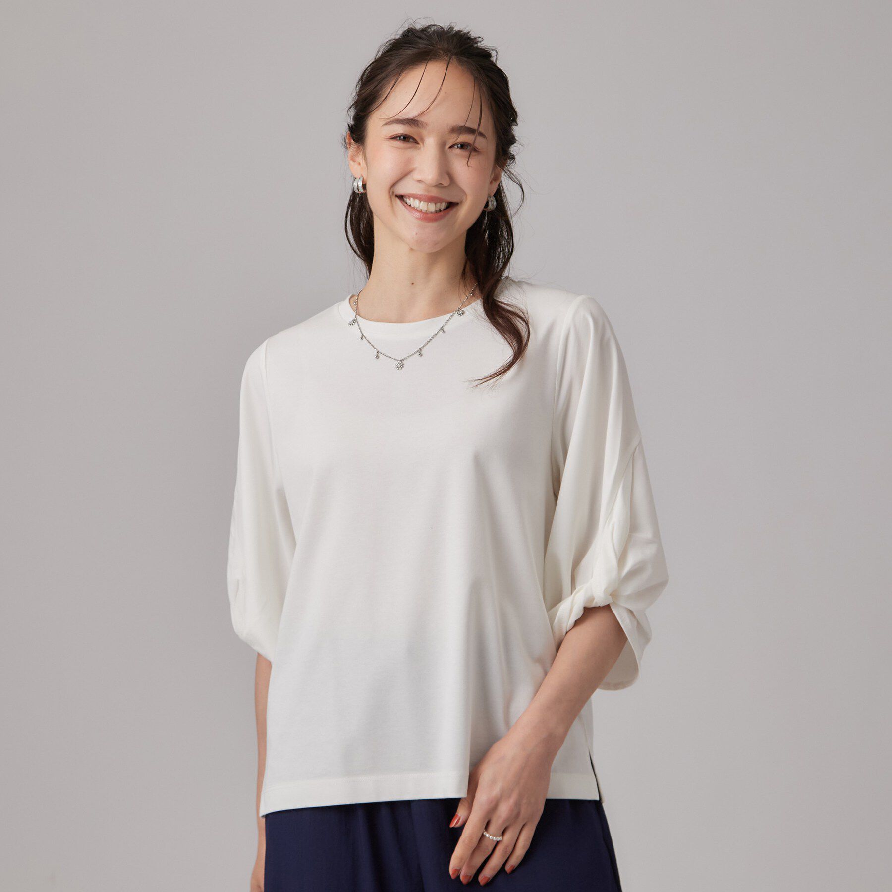 SHOO･LA･RUE「ON・OFF大活躍ツイストスリーブトップス」|Tシャツ・カットソー|
