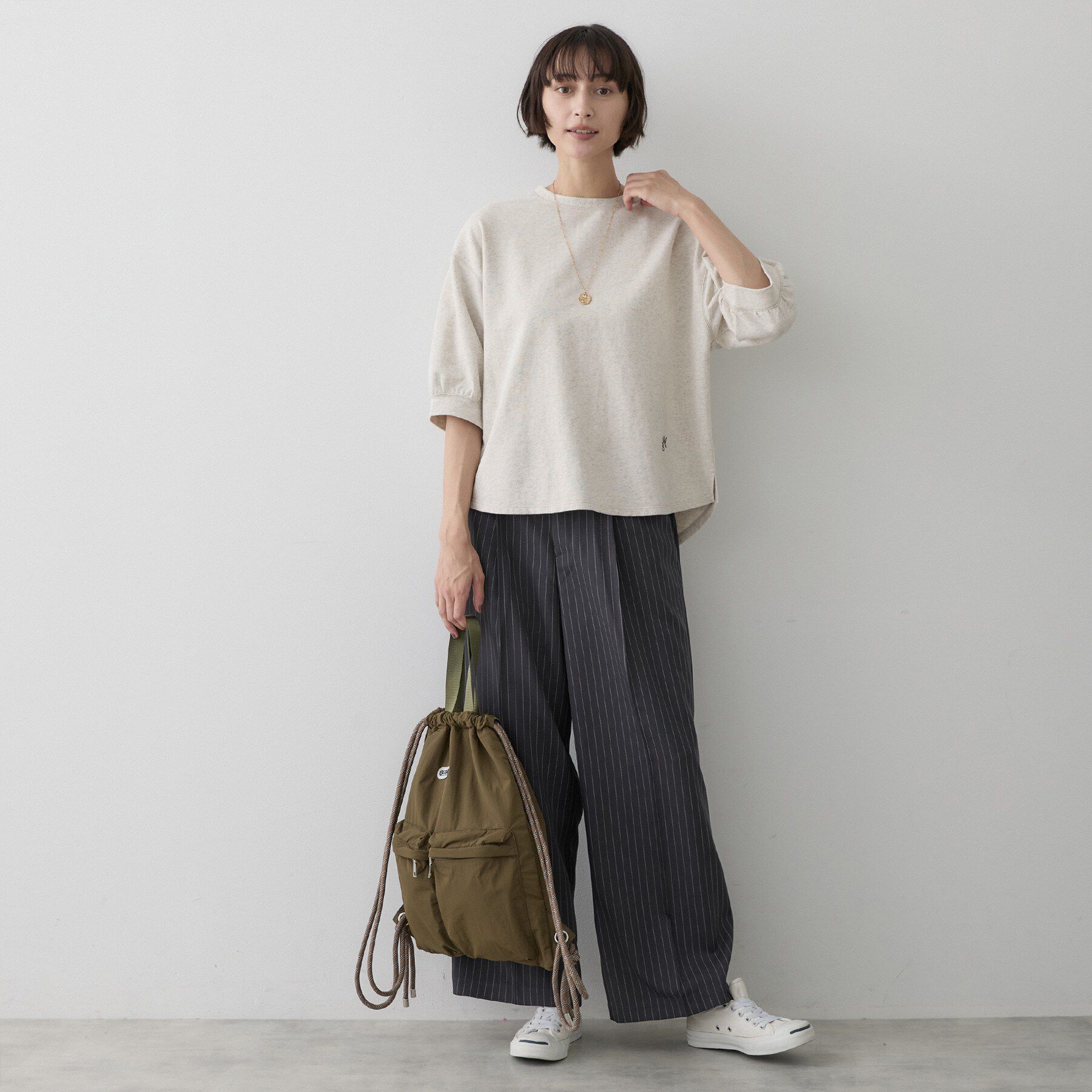 Dessin「バックヘンリーカットソー5分袖」|Tシャツ・カットソー|