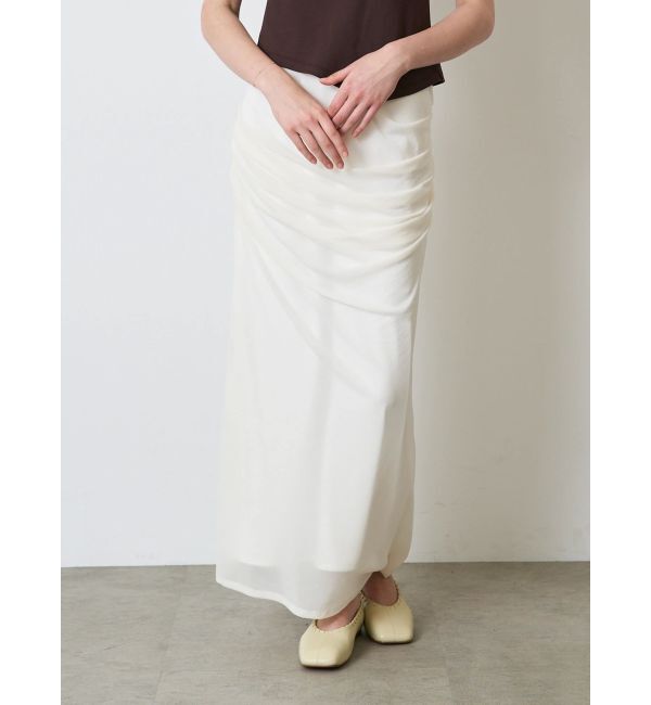ELENDEEK「GATHERED TULLE SK」|スカート|オフホワイト