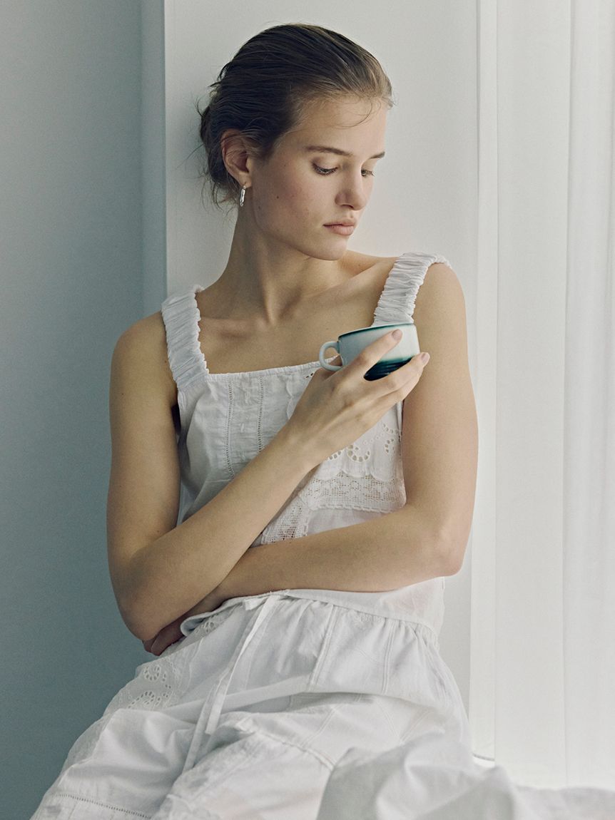 emmi atelier「コットンパッチワークビスチェ」|ベスト・ジレ|