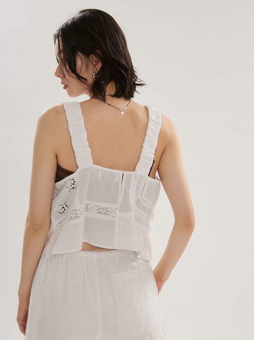 emmi atelier「コットンパッチワークビスチェ」|ベスト・ジレ|