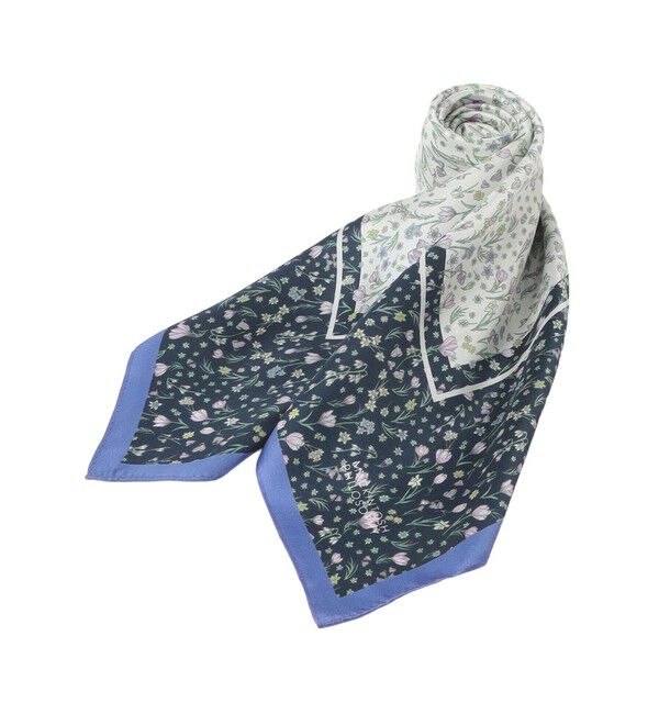 MACKINTOSH PHILOSOPHY「Snowblue Garden シルクプリントスカーフ」|バンダナ・スカーフ|