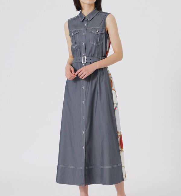  「バックスカーフノースリーブワンピース」|ワンピース|