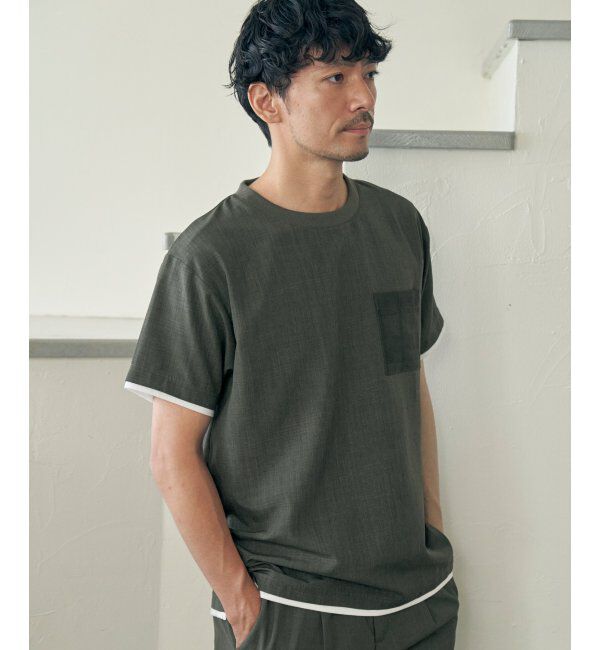 ikka「【セットアップ対応】イージーケアリネンライクシャツＴ」|シャツ・ブラウス|