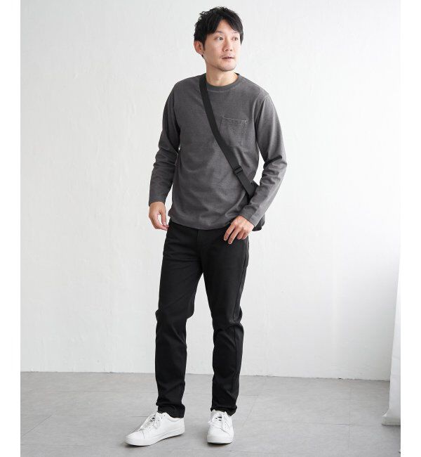 ikka「ライトダンボールWフェイスロンT」|Tシャツ・カットソー|