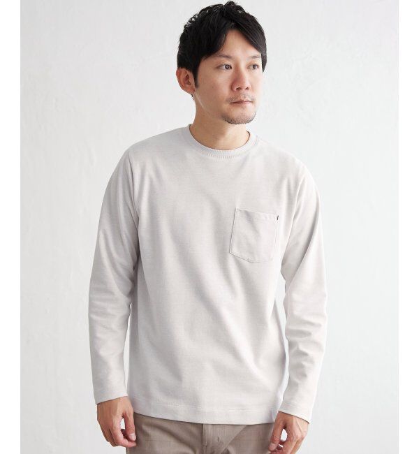 ikka「ライトダンボールWフェイスロンT」|Tシャツ・カットソー|