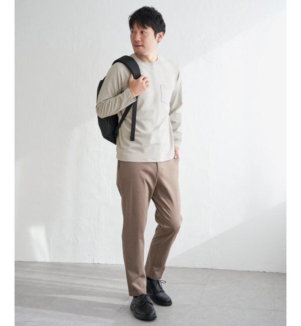 ikka「ライトダンボールWフェイスロンT」|Tシャツ・カットソー|