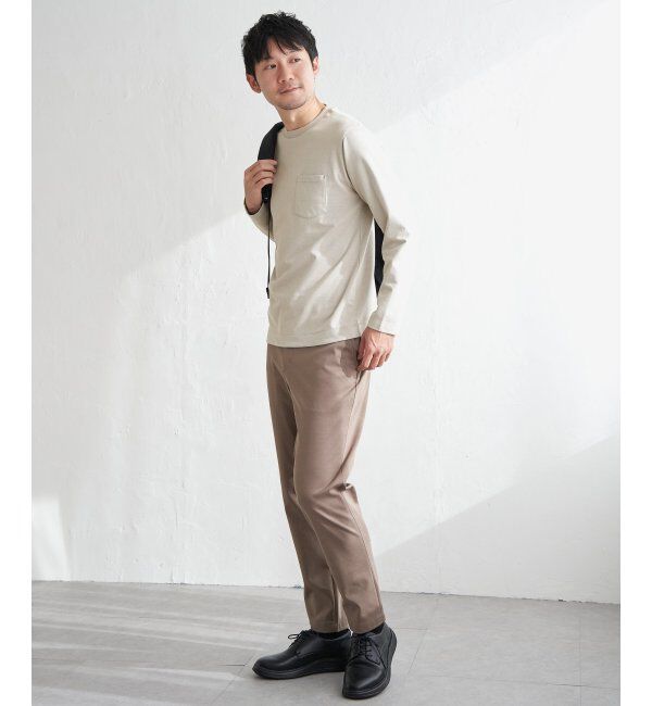 ikka「ライトダンボールWフェイスロンT」|Tシャツ・カットソー|