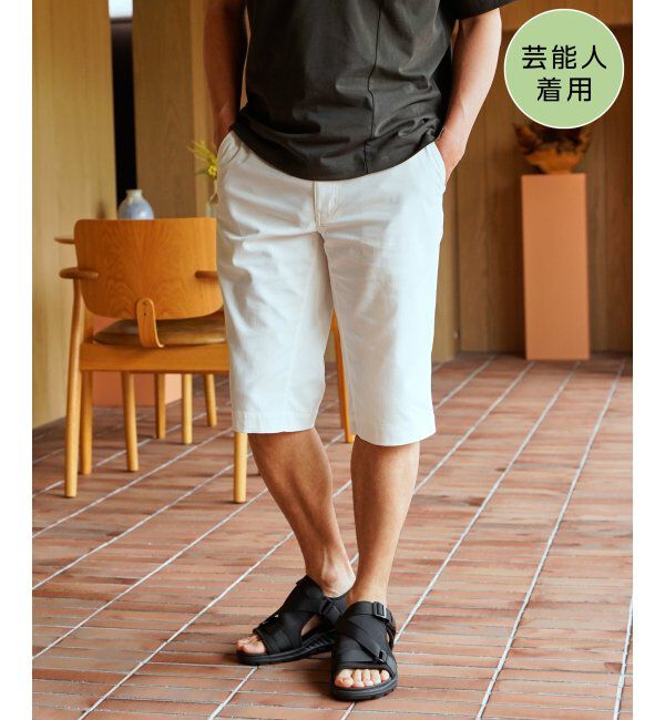 ikka「6.5分丈ドビーイージーハーフパンツ」|その他|ホワイト