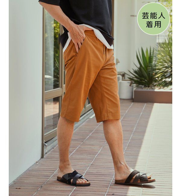ikka「6.5分丈ドビーイージーハーフパンツ」|その他|キャメル