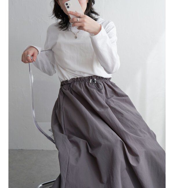 VENCE share style「綿天竺&times;合繊ワンピース」|ワンピース|チャコール