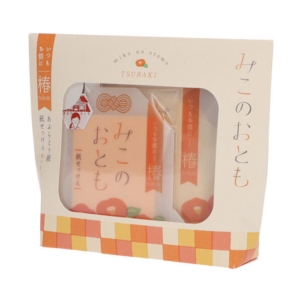  「おくりもの商店 みこのおとも 紙せっけんとあぶらとり紙セット 椿 (各30枚)」|キット・セット|