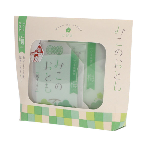  「おくりもの商店 みこのおとも 紙せっけんとあぶらとり紙セット 梅 (各30枚)」|キット・セット|