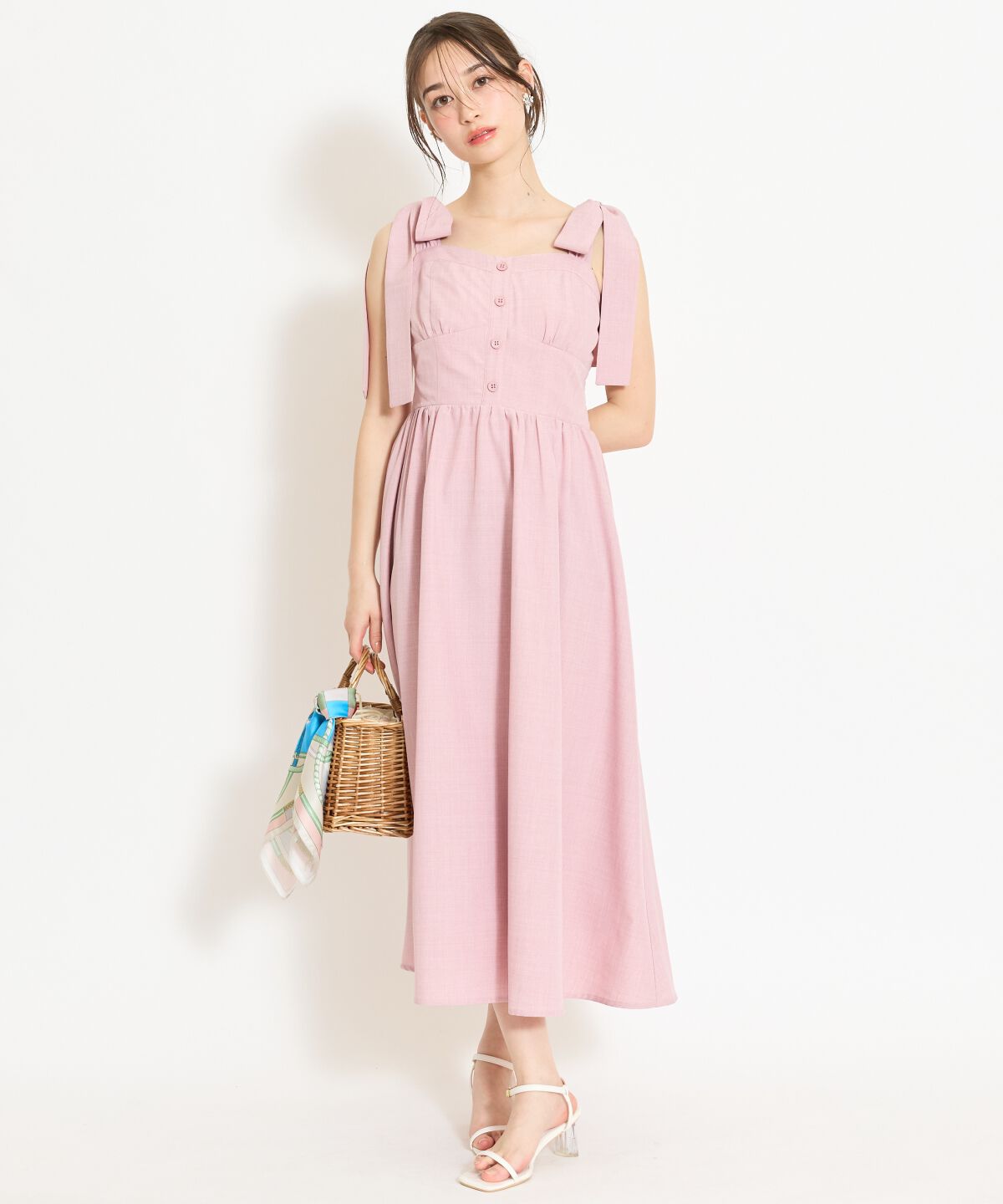 WILLSELECTION「リボンショルダーギャザーワンピース」|ワンピース|