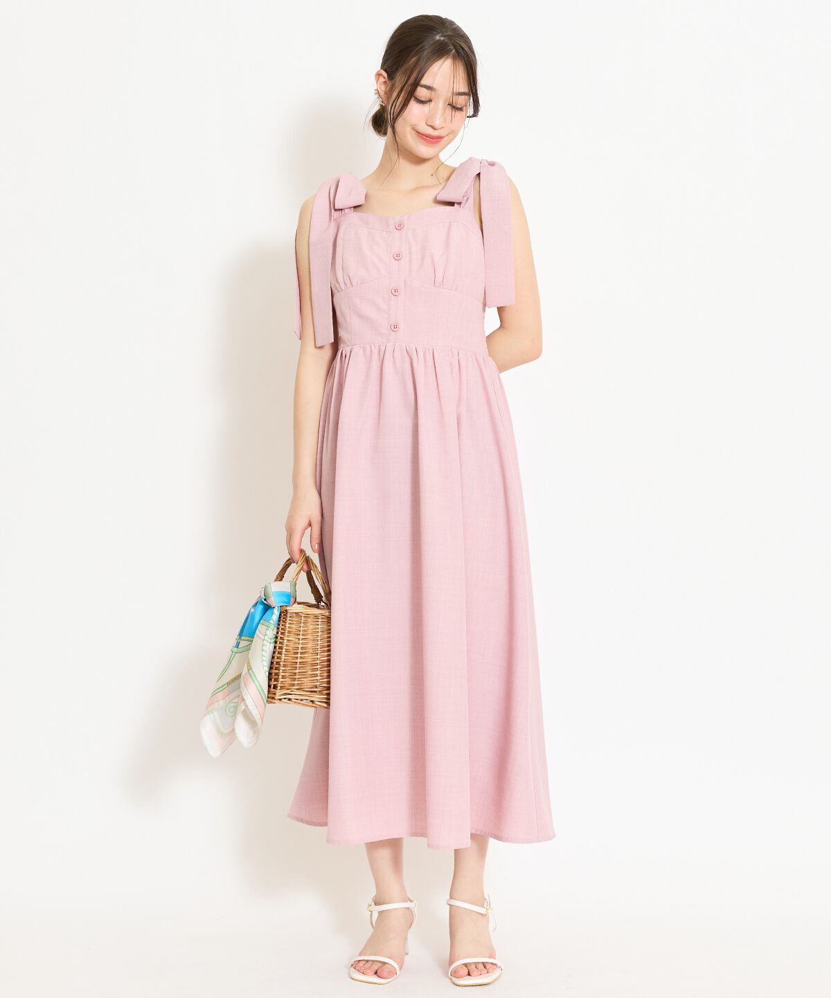 WILLSELECTION「リボンショルダーギャザーワンピース」|ワンピース|