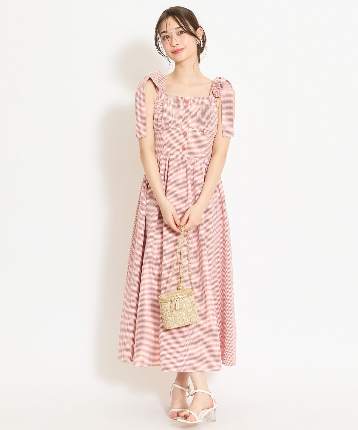 WILLSELECTION「リボンショルダーギャザーワンピース」|ワンピース|
