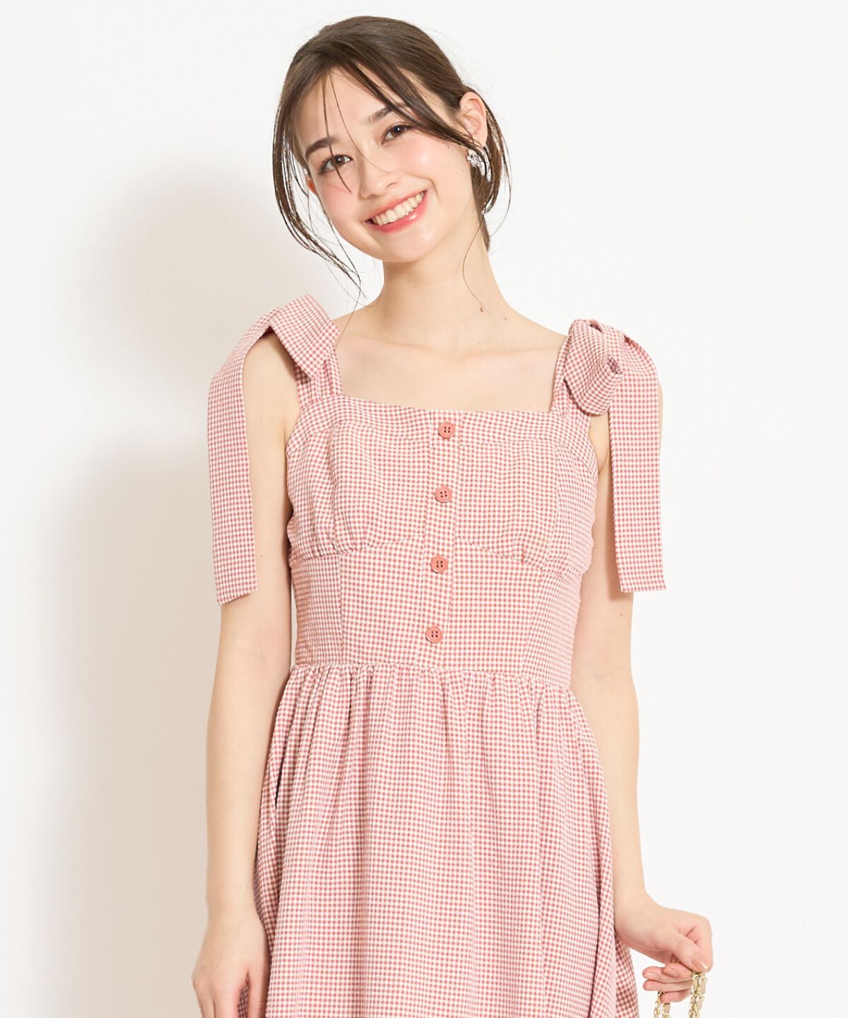 WILLSELECTION「リボンショルダーギャザーワンピース」|ワンピース|