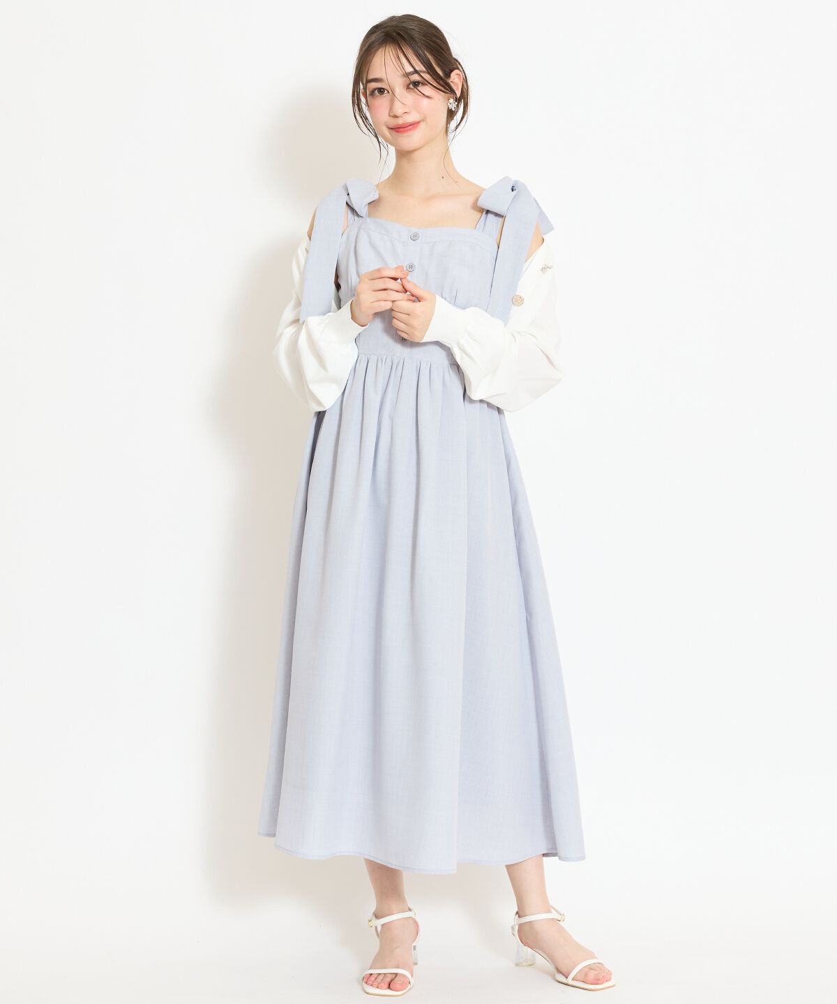 WILLSELECTION「リボンショルダーギャザーワンピース」|ワンピース|