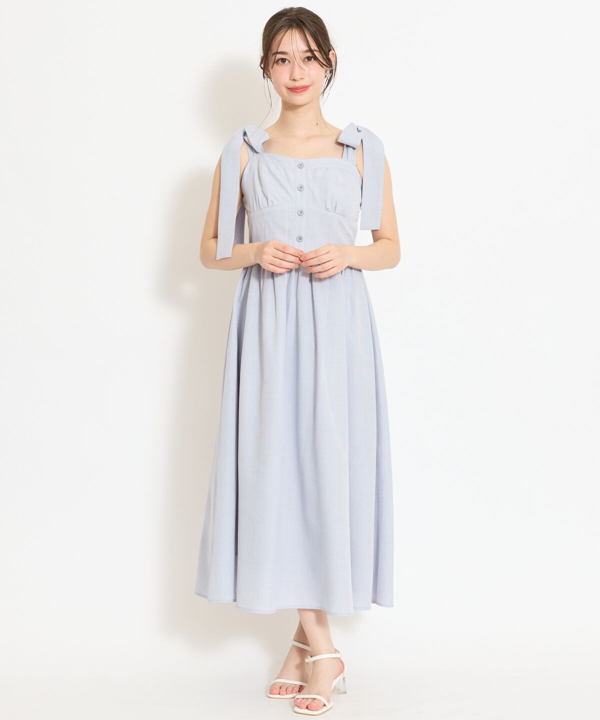 WILLSELECTION「リボンショルダーギャザーワンピース」|ワンピース|
